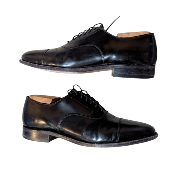 Johnston and Murphy Black Cap Toe Dress Shoes size 11 Classic - Picture 2 of 7